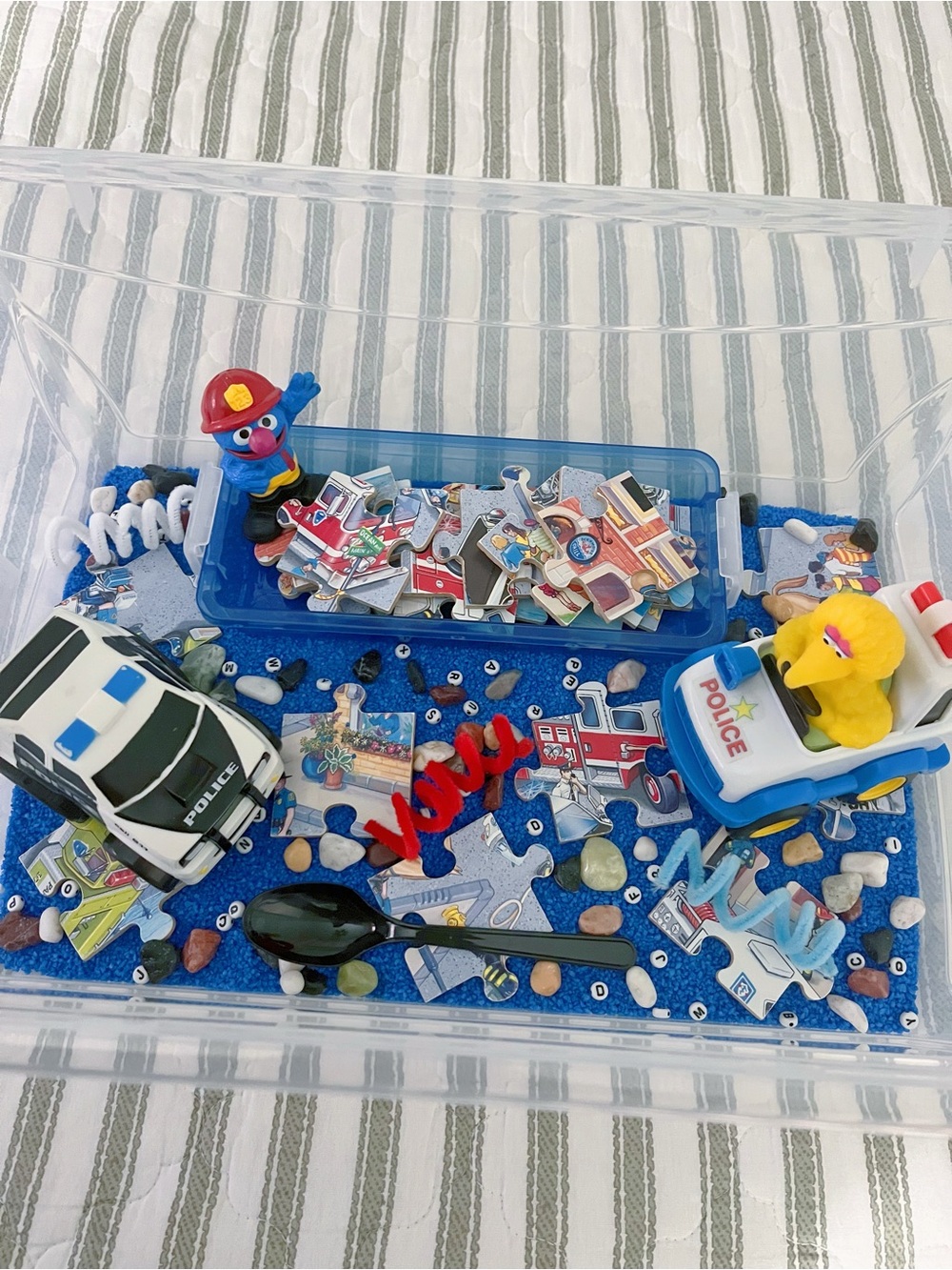 Sesame Street Police and Firefighter Puzzle Sensory Kit - Kids Toys
